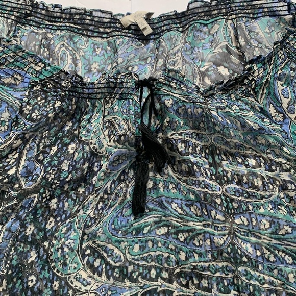 JOIE Parisian Paisley Blue Sheer Top Size X-Small - Picture 2 of 6
